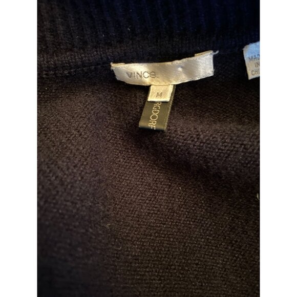 Bergdorf Goodman Vince 100% Cashmere Black Cardigan Sweater Ladies Medium - Picture 2 of 4